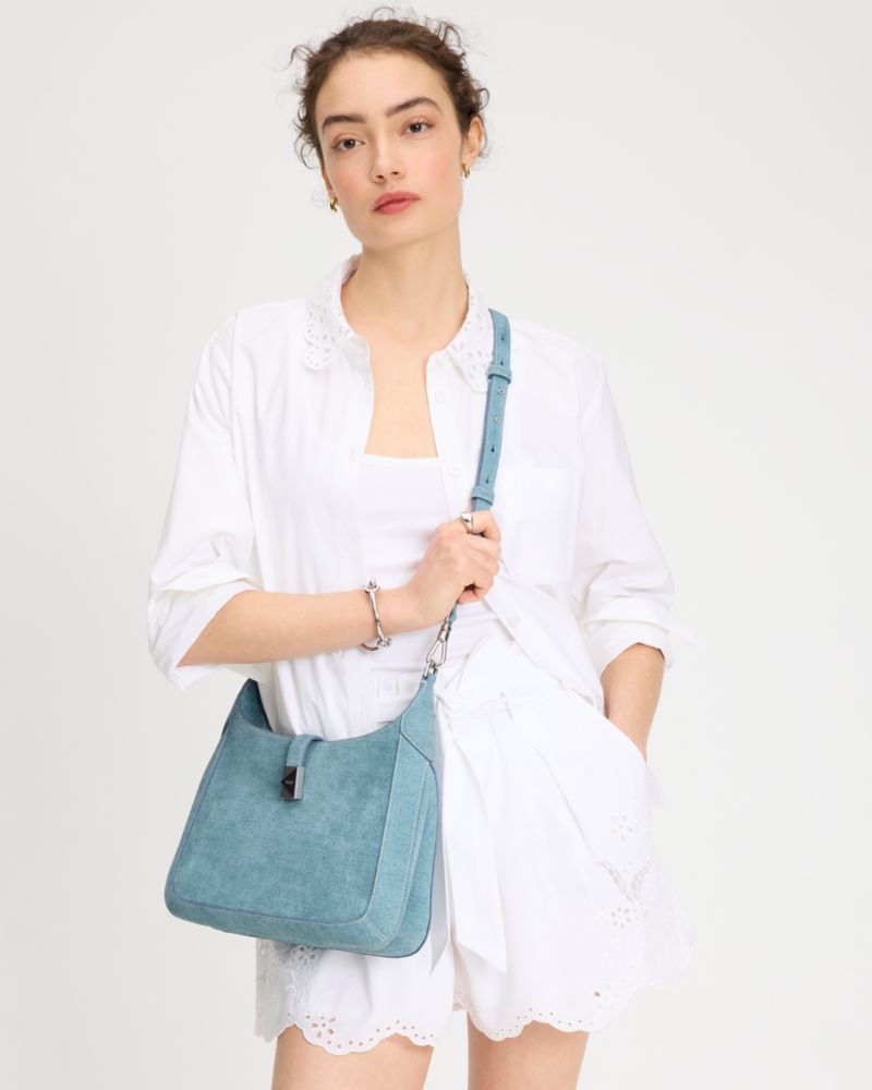 KateSpade Deco Denim Hobo Bag Blue Multi