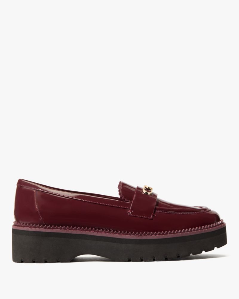 Katespade Hallie Lug Loafer Dark Merlot
