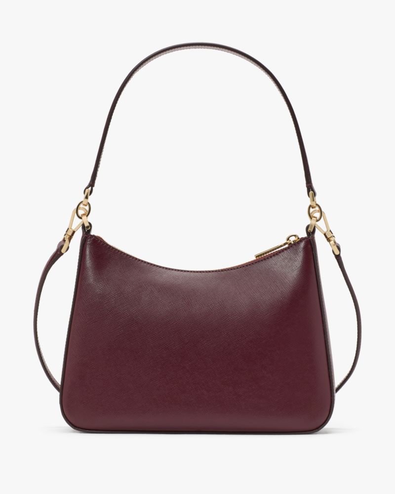 KateSpade Margot Floral Applique Shoulder Bag Dark Merlot