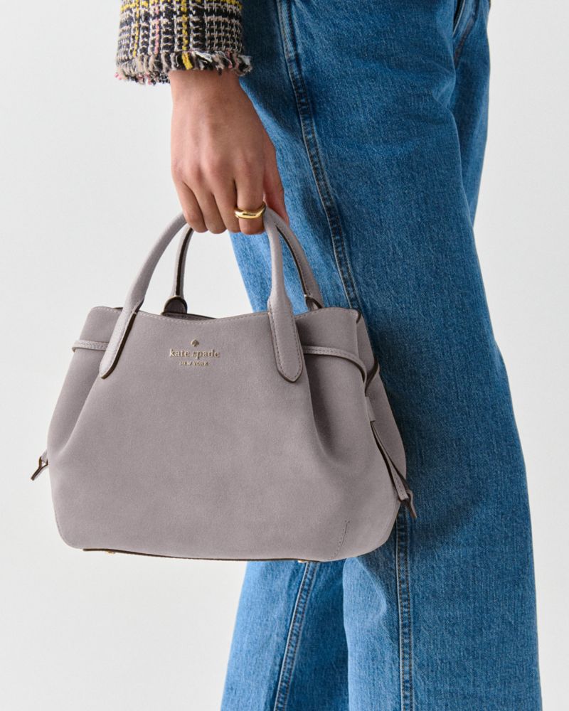 KateSpade Dumpling Suede Small Satchel Hare Grey