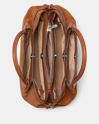KateSpade Dumpling Suede Small Satchel Warm Gingerbread