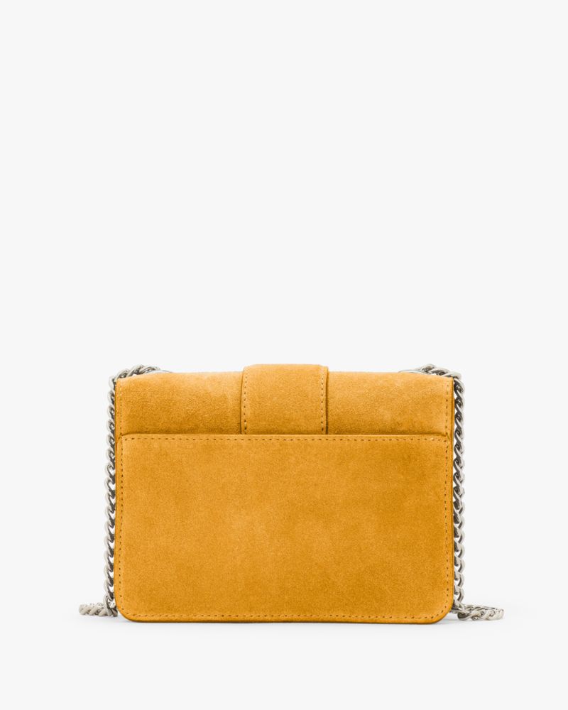 KateSpade Phoebe Suede Turnlock Mini Flap Crossbody Squash Blossom