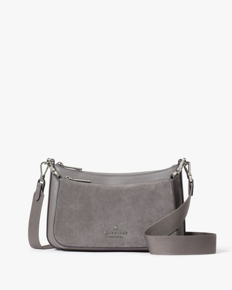 KateSpade Duet Suede Small Crossbody Hare Grey