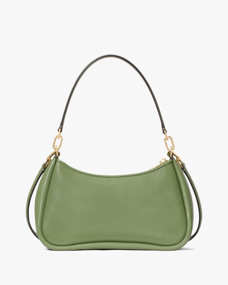 KateSpade Kayla Woven Leather Small Convertible Shoulder Bag Cedar Stand
