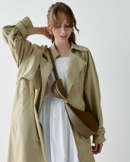 KateSpade Duo Suede Crossbody Bag Burnt Sage