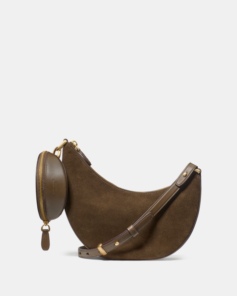 KateSpade Duo Suede Crossbody Bag Burnt Sage