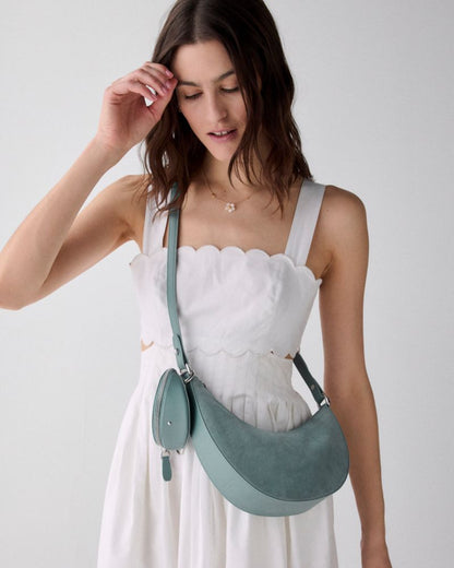 KateSpade Duo Suede Crossbody Bag Dark English Sea