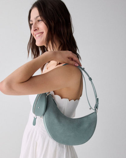 KateSpade Duo Suede Crossbody Bag Dark English Sea