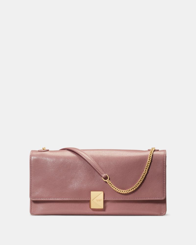 KateSpade Deco Glazed Leather Soft Shoulder Bag Dusk Rose