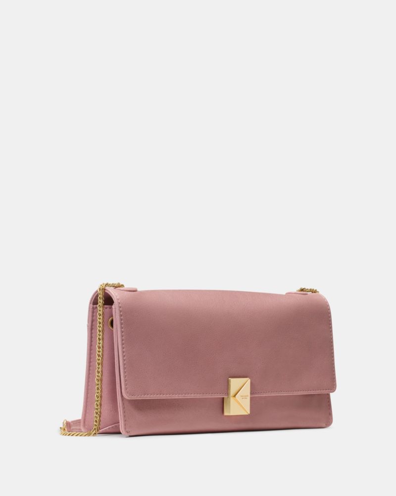 KateSpade Deco Glazed Leather Soft Shoulder Bag Dusk Rose