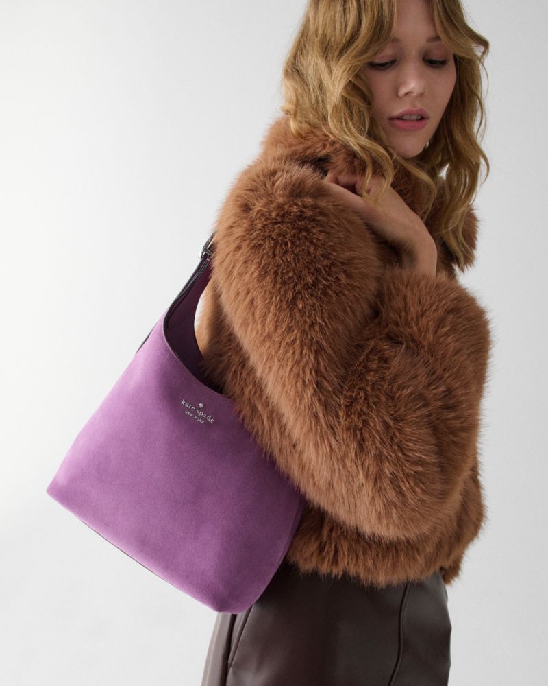 KateSpade 454 Suede Small Shoulder Bag Wisteria