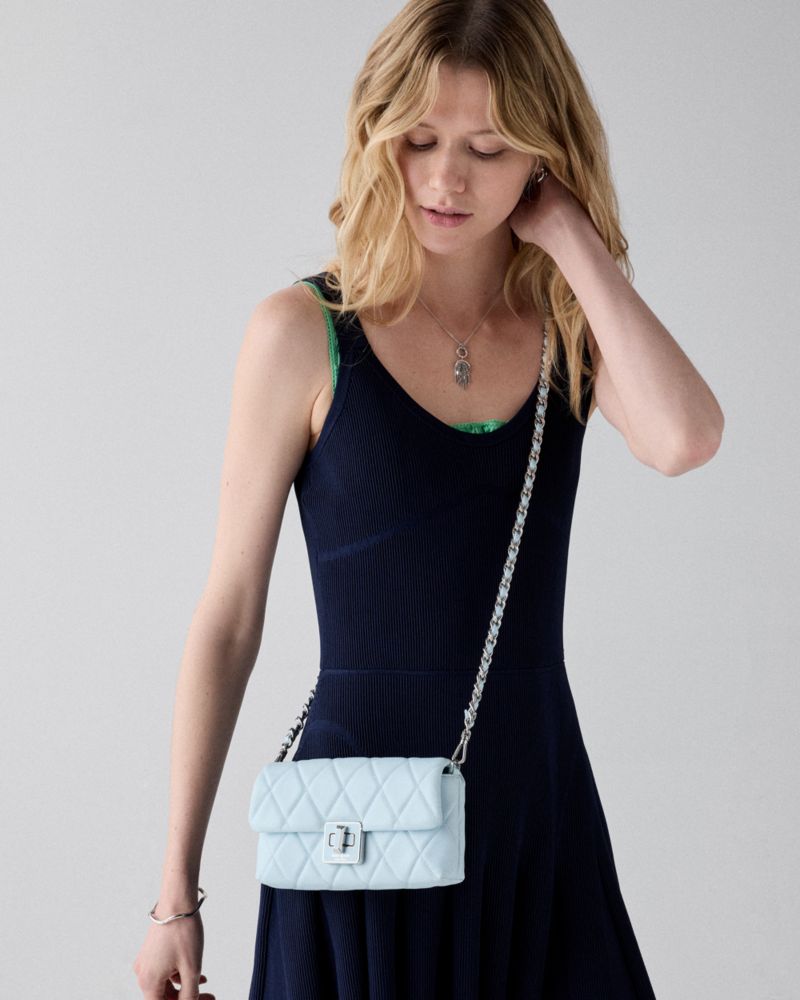 KateSpade Carey Quilted Mini Crossbody Crisp Sky