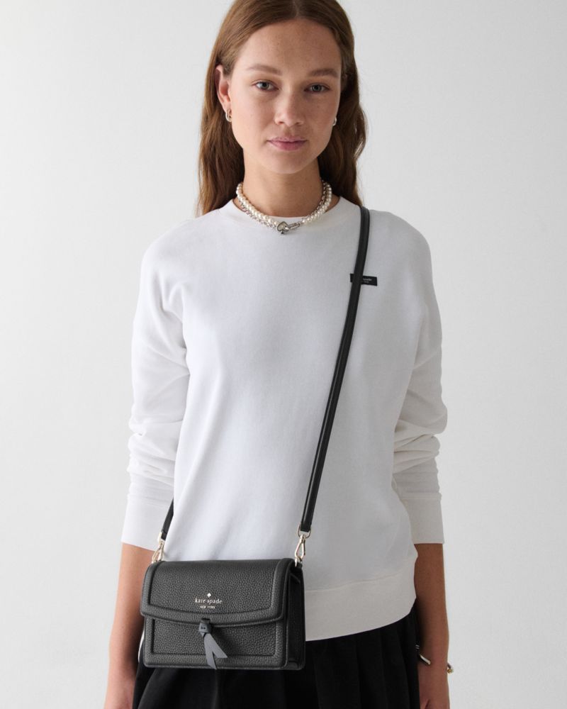KateSpade Knott Mini Flap Crossbody Black