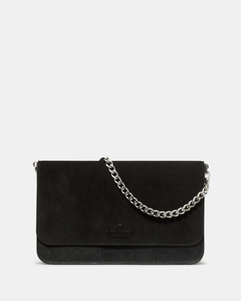 KateSpade Madison Willow Medium Convertible Crossbody Black Suede