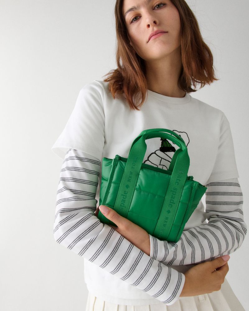 KateSpade Kip Puffy Mini Tote Green Bean