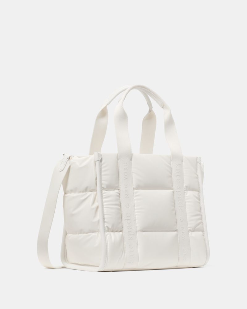 KateSpade Kip Puffy Small Tote Optic White
