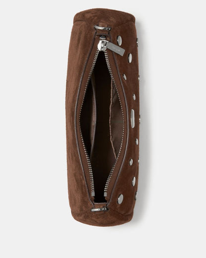 KateSpade Kayla Suede Studs Small Convertible Shoulder Bag Hot Fudge