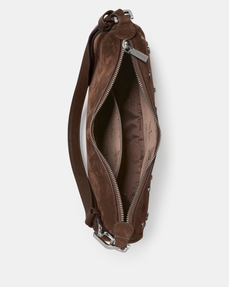 KateSpade Kayla Suede Studs Large Shoulder Bag Hot Fudge