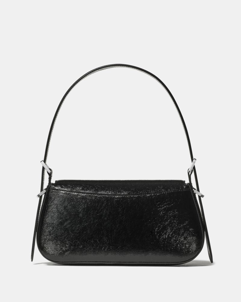 KateSpade Bridget Shiny Leather Small Flap Shoulder Black