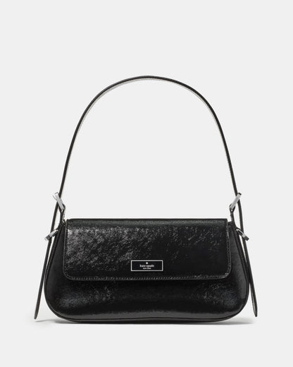 KateSpade Bridget Shiny Leather Small Flap Shoulder Black