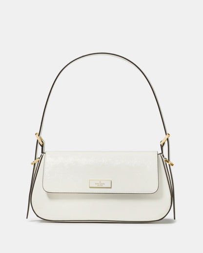 KateSpade Bridget Shiny Leather Small Flap Shoulder Meringue