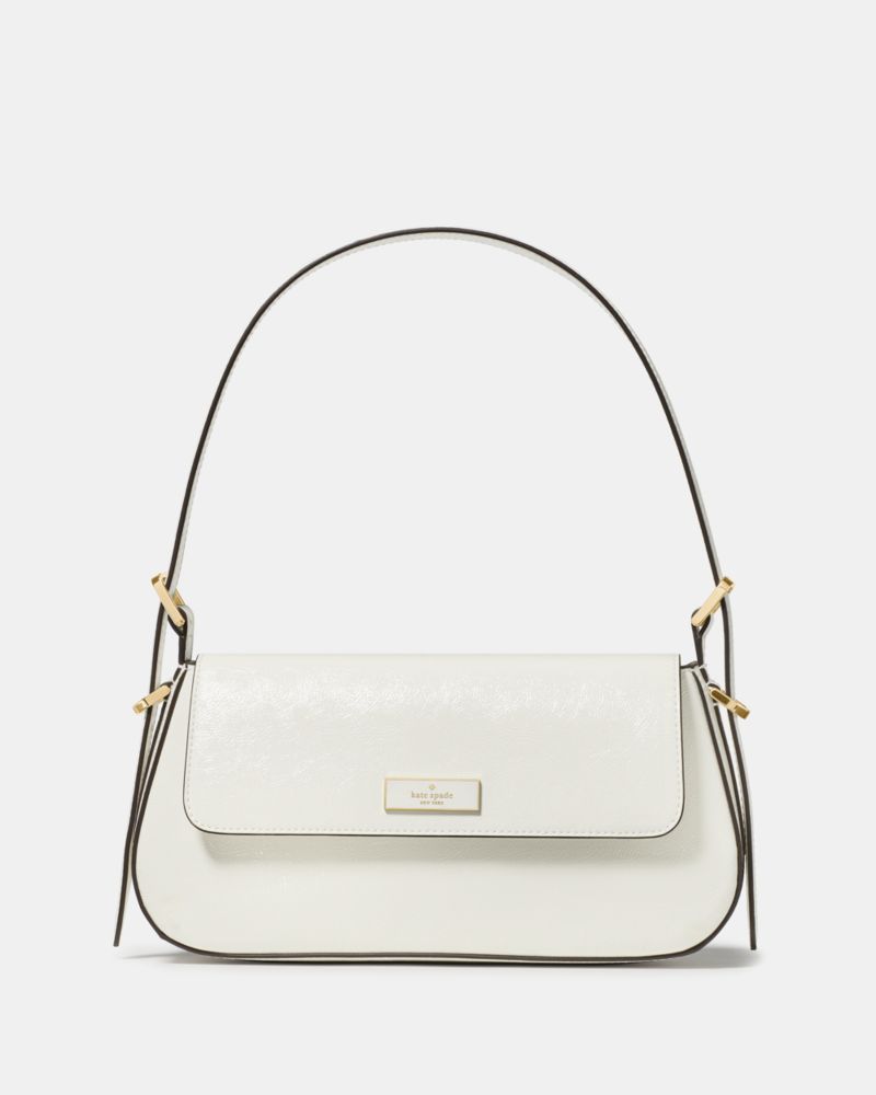 KateSpade Bridget Shiny Leather Small Flap Shoulder Meringue
