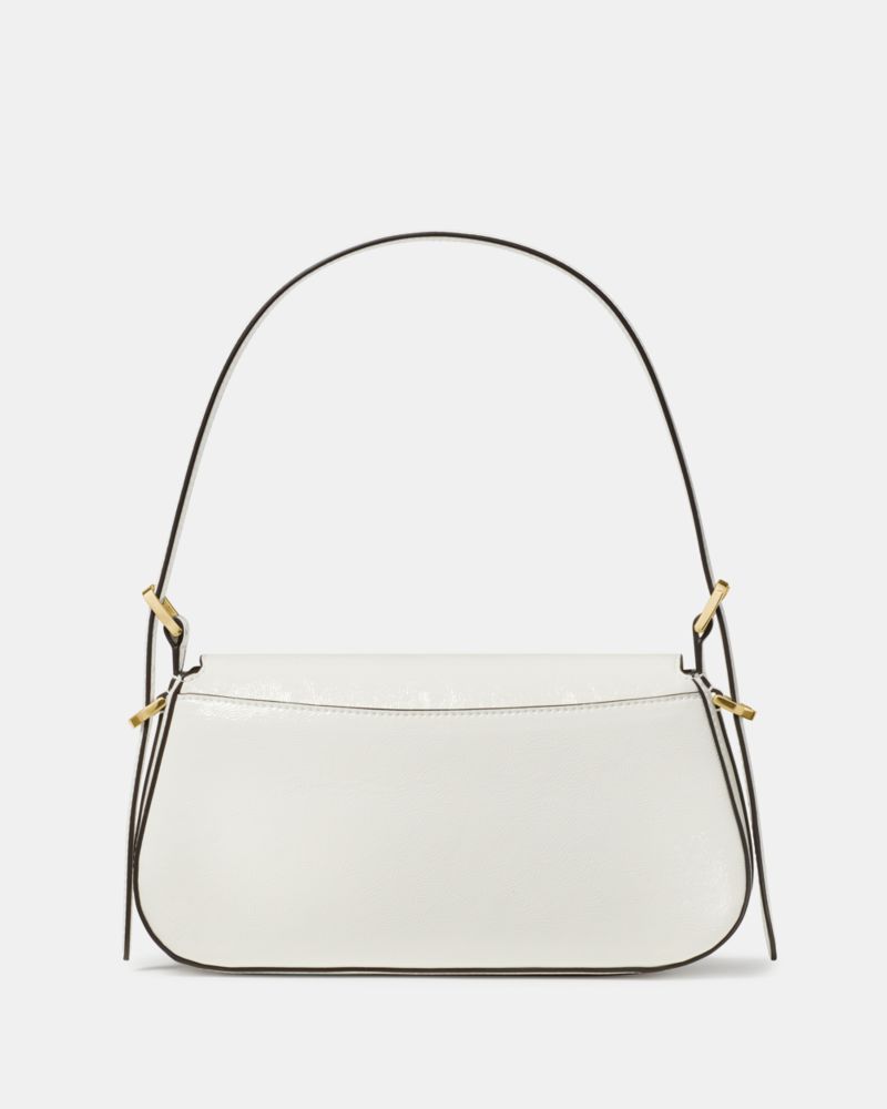 KateSpade Bridget Shiny Leather Small Flap Shoulder Meringue