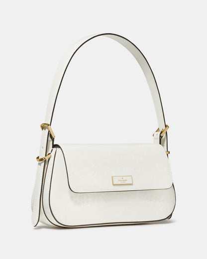 KateSpade Bridget Shiny Leather Small Flap Shoulder Meringue