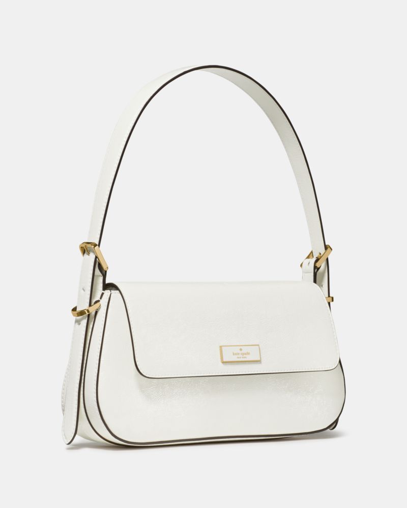 KateSpade Bridget Shiny Leather Small Flap Shoulder Meringue