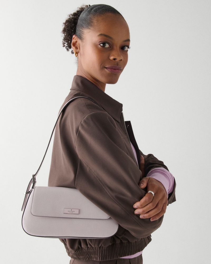 KateSpade Bridget Shiny Leather Small Flap Shoulder Lilac Moonlight