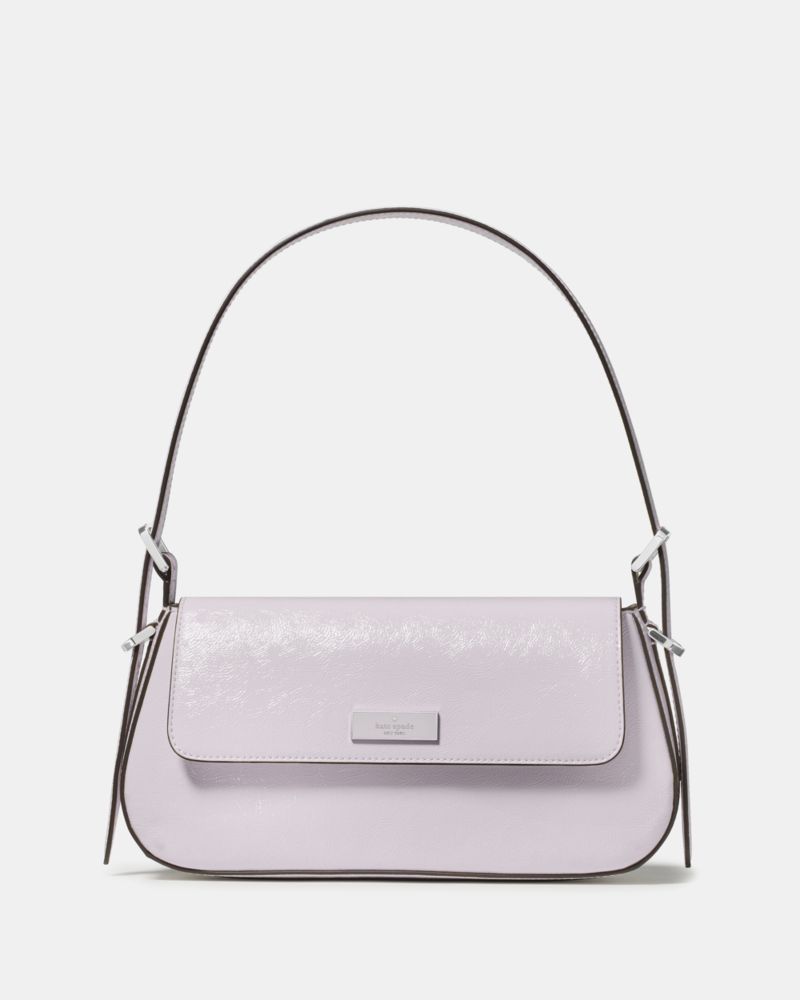 KateSpade Bridget Shiny Leather Small Flap Shoulder Lilac Moonlight