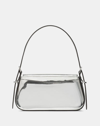 KateSpade Bridget Mirror Metallic Small Flap Shoulder Silver
