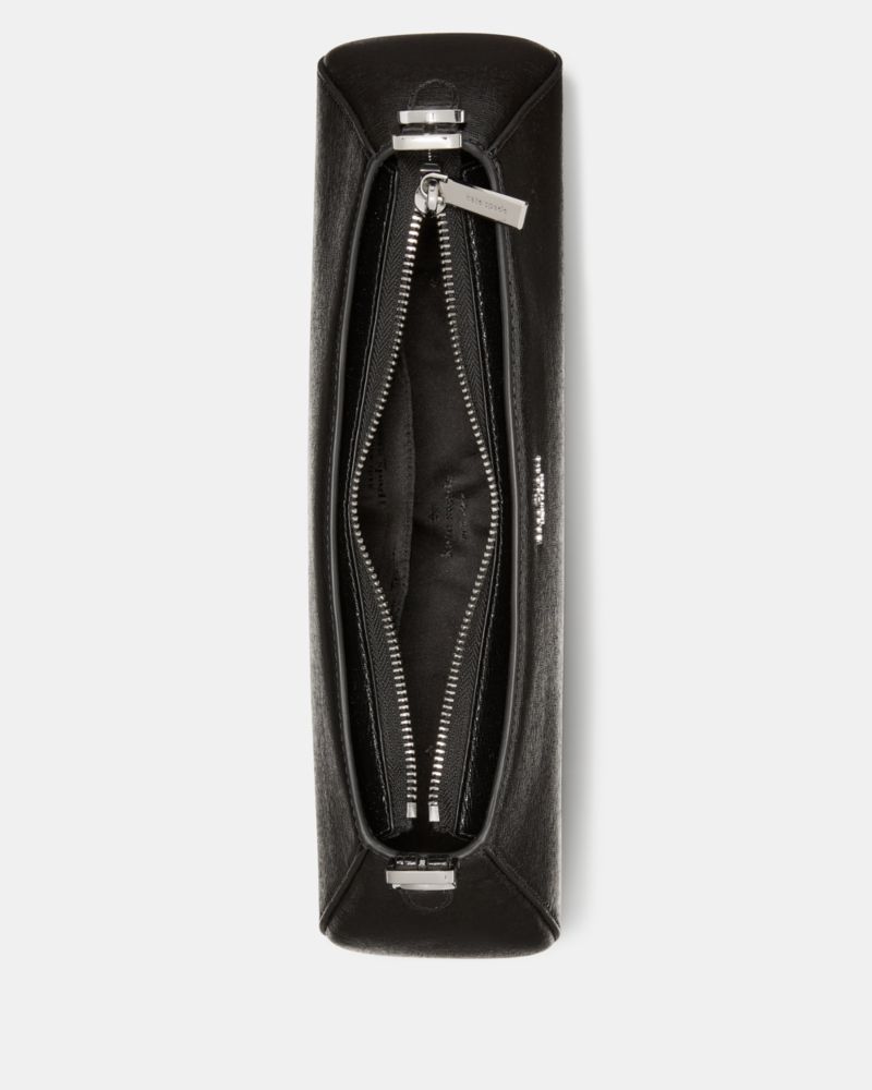 KateSpade Frankie Textured Patent Leather Small East West Shoulder Black