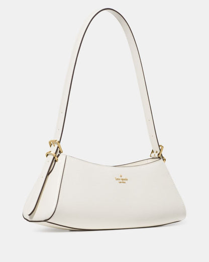 KateSpade Frankie Textured Patent Leather Small East West Shoulder Meringue