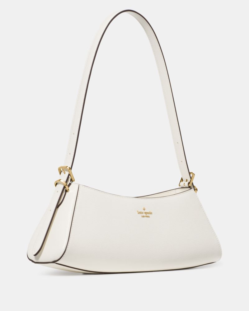 KateSpade Frankie Textured Patent Leather Small East West Shoulder Meringue