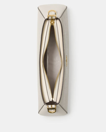 KateSpade Frankie Textured Patent Leather Small East West Shoulder Meringue