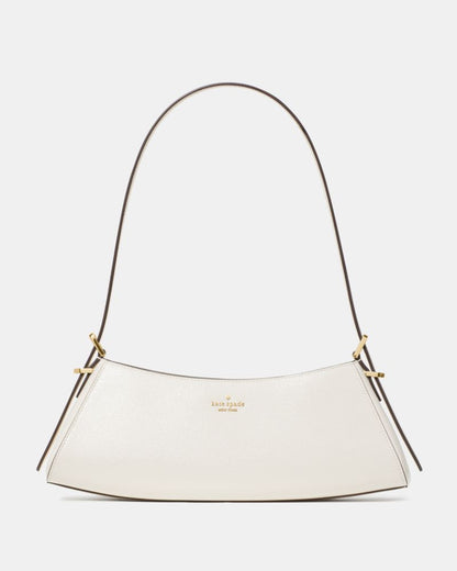 KateSpade Frankie Textured Patent Leather Small East West Shoulder Meringue