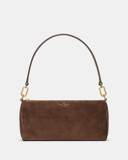 KateSpade Roulette Suede Medium Shoulder Bag Hot Fudge