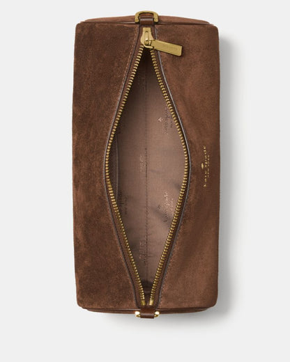 KateSpade Roulette Suede Medium Shoulder Bag Hot Fudge