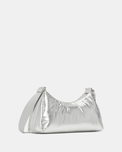 KateSpade Carter Metallic Fabric Small Shoulder Bag Silver