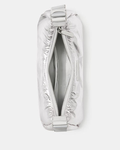 KateSpade Carter Metallic Fabric Small Shoulder Bag Silver