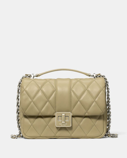 KateSpade Carey Quilted Small Flap Crossbody Elm