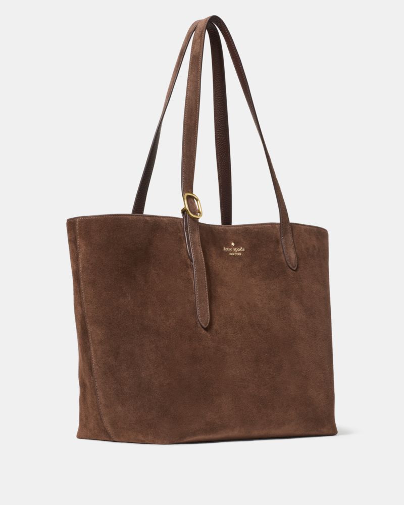 KateSpade 454 Suede Large Tote Hot Fudge