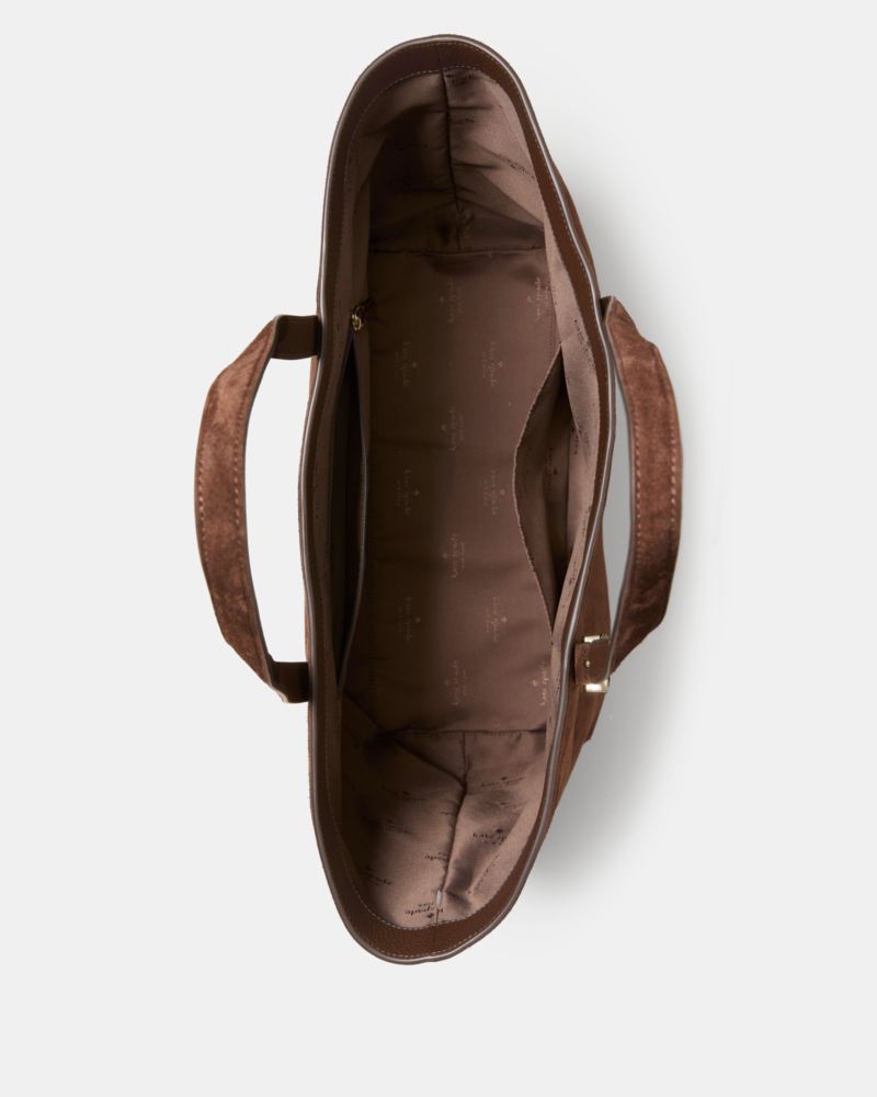 KateSpade 454 Suede Large Tote Hot Fudge