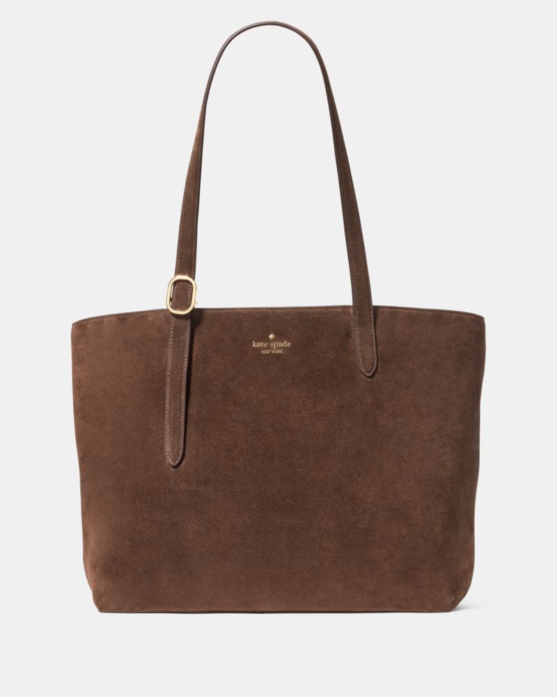 KateSpade 454 Suede Large Tote Hot Fudge