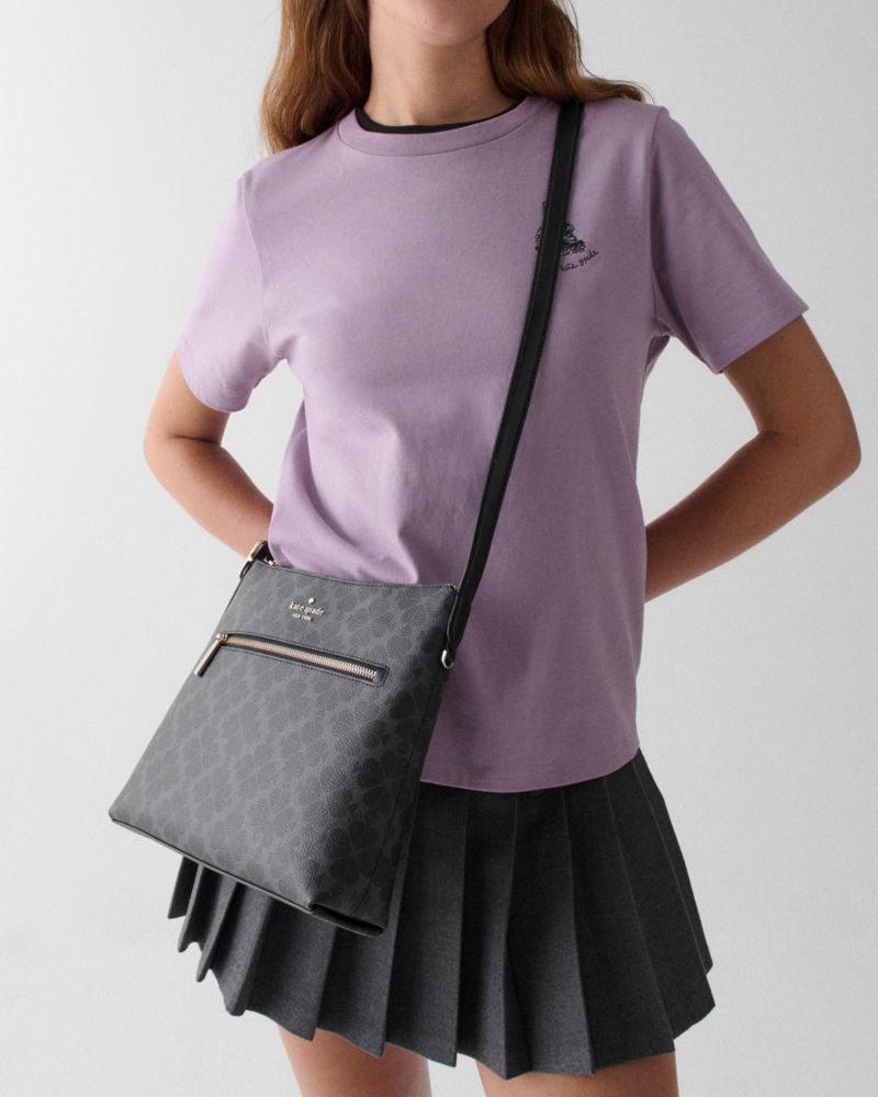 KateSpade 454 Spade Flower Swingpack Crossbody Bag Black