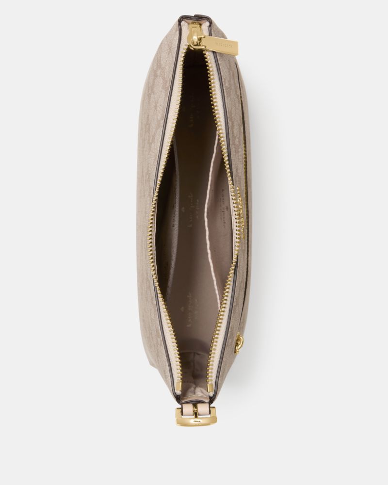 KateSpade 454 Spade Flower Swingpack Crossbody Bag Dark Beige Multi