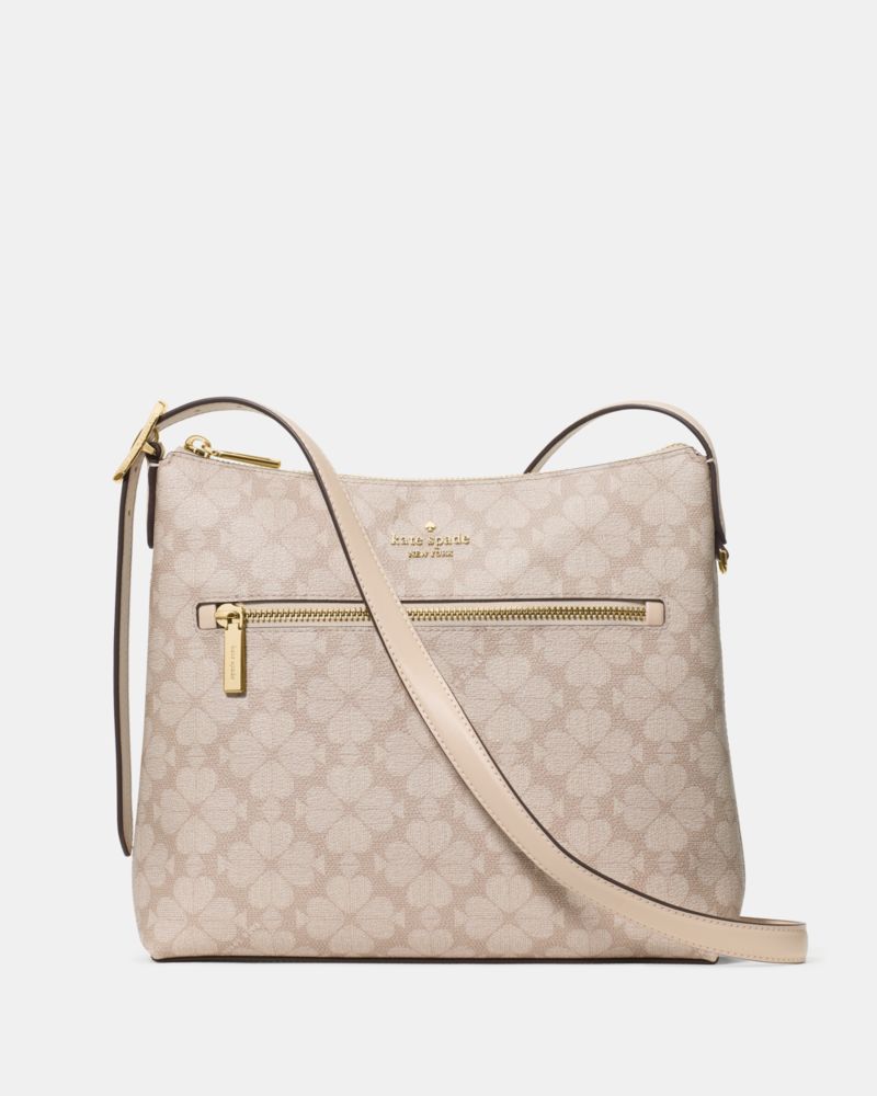 KateSpade 454 Spade Flower Swingpack Crossbody Bag Dark Beige Multi