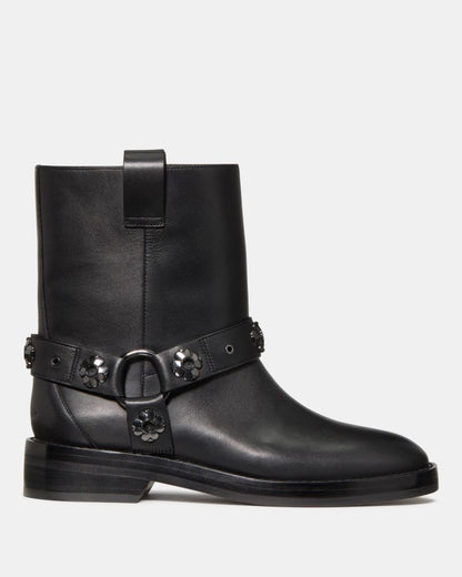 Katespade Spade Flower Stud Moto Boot Black
