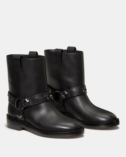 Katespade Spade Flower Stud Moto Boot Black